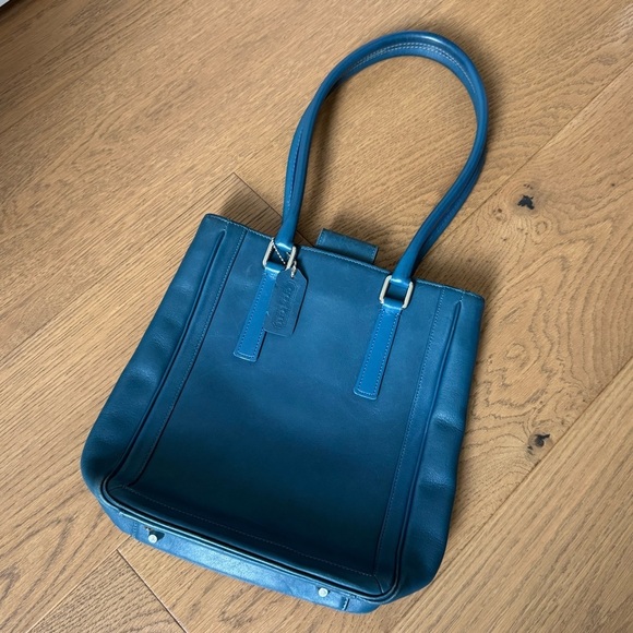 Coach Handbags - Coach Vintage Legacy Tote Bag – Teal Blue Leather - Bonnie Cashin